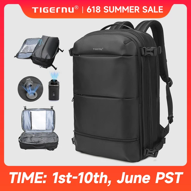 Tigernu sacs à dos à Compression sous vide hommes sac à dos de voyage extensible USB sac grande capacité 17 sacs pour ordinateur portable pour sacs de cabine scolaire 1