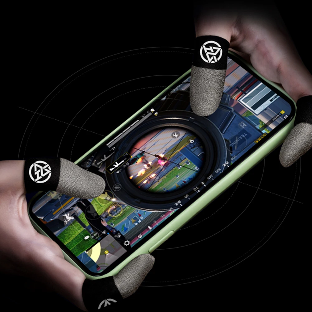 1/2 Pair Luminous Fingertips Breathable Game Finger Sleeve Finger Cots Cover Touch Screen Thumb Gloves for PUBG Mobile Gaming view 4