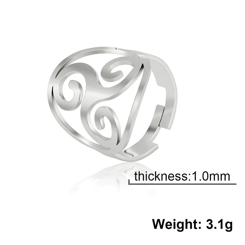 Vintage Om Symbol Ring für Frauen Männer Edelstahl Silber Farbe verstellbare offene Ringe Amulett Schmuck Kpop Geburtstag Freund Geschenk – Detail 33