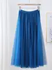 High Waist Me Skirt Square Dance Performance Long A-Line Skirt 720 Deee Wide Hemline Polyester Fiber Midi Skirt