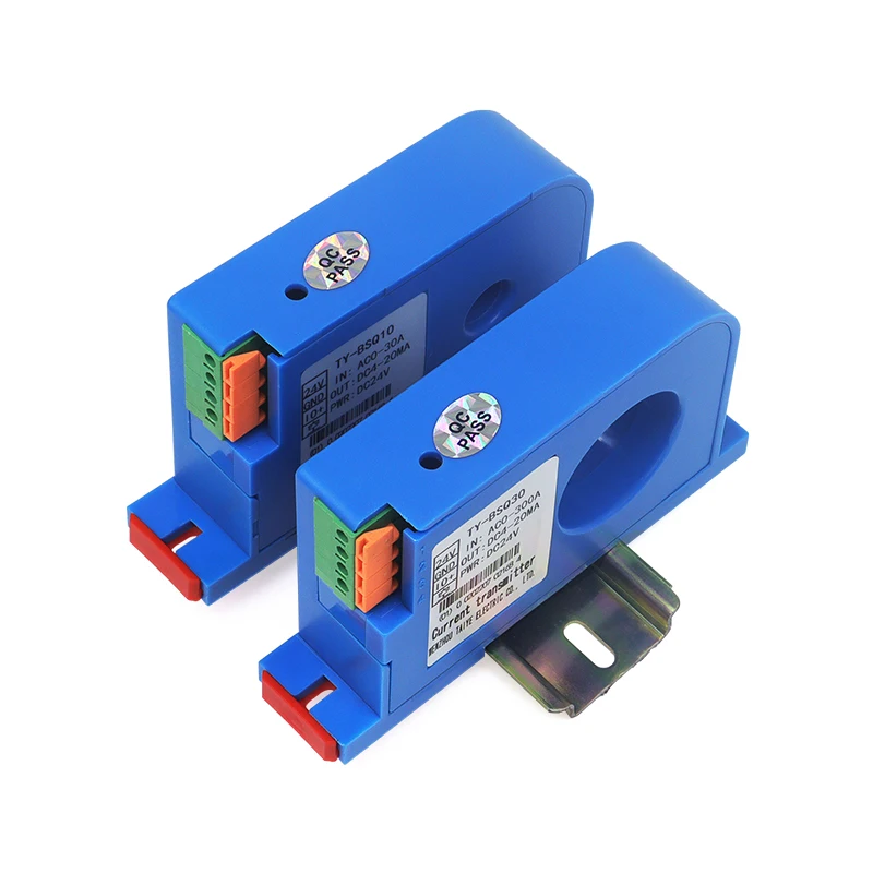 홀 DC 전류 센서 송신기 출력 4-20mA 전원 공급 장치 24VDC 0-150A 입력 10mm 22mm 30mm 구멍 전류 변압기