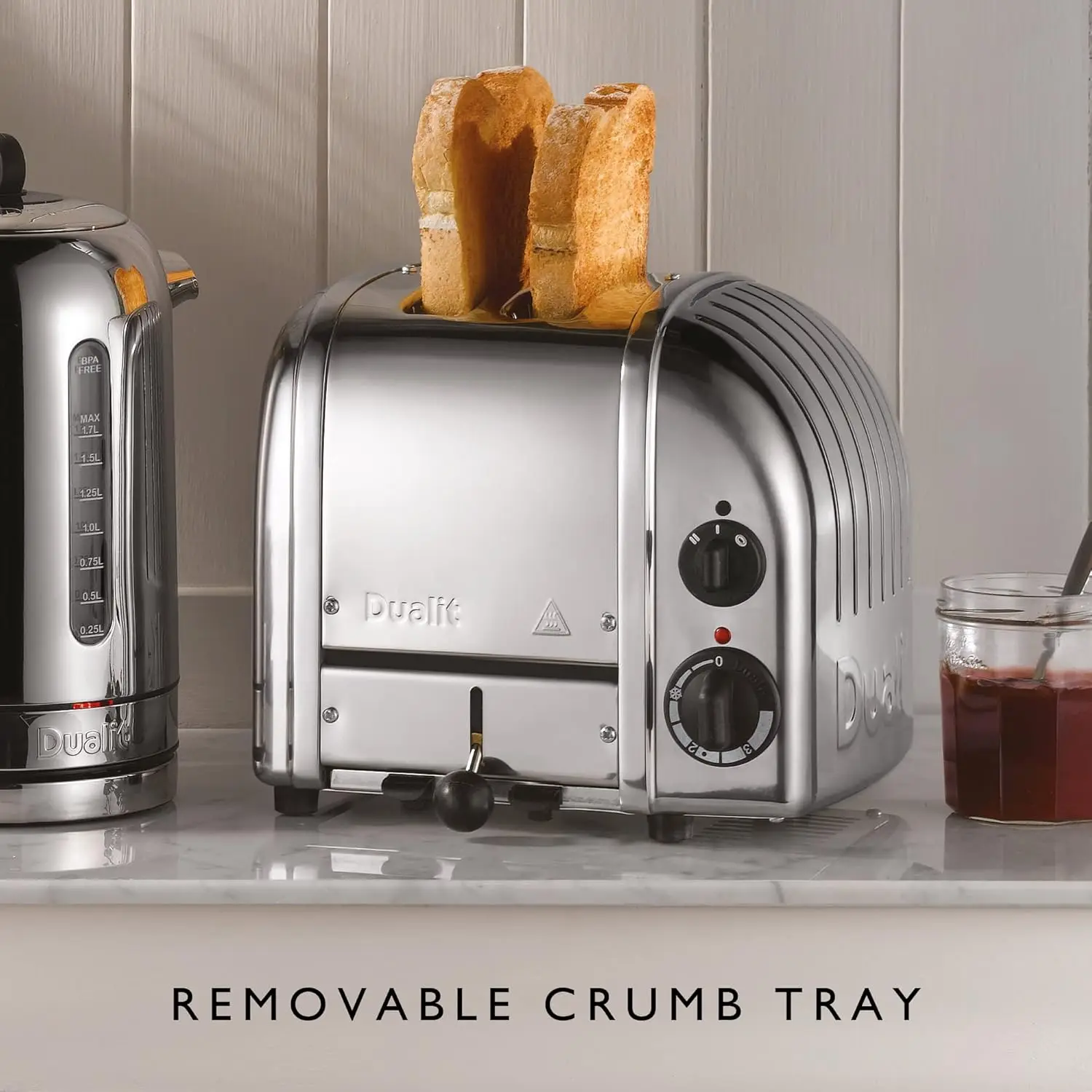 2 slice toaster, Chrome,classic  style modern performance, Defrost settings, mechanical browning controls 6