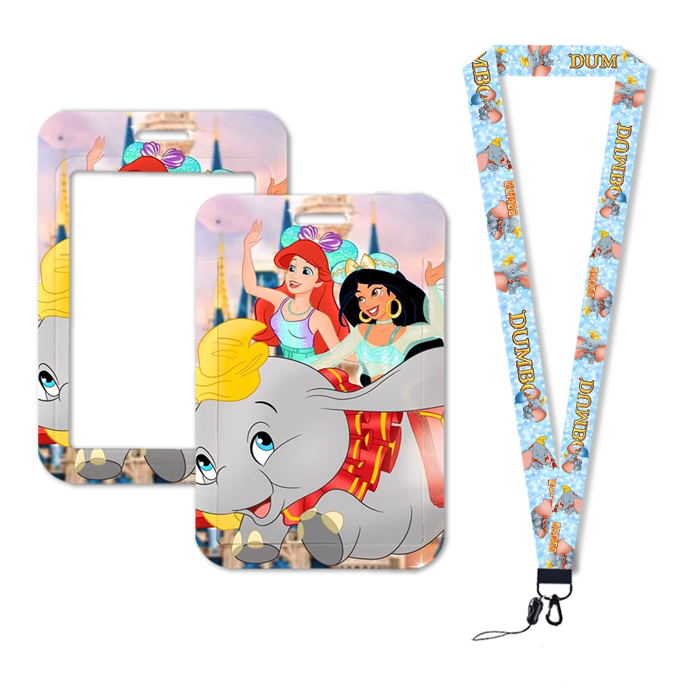 Disney Dumbo Cartoon Elephant Lanyard for Keys Chain ID Credit Card Bank Card Holder Students Bus Case Holder Gift for Kids key case,key organizer,card case holder