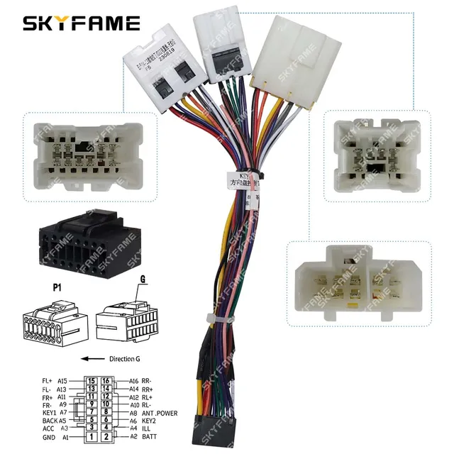 thumbnail image 2 of 16Pin ISO Aftermarket Radio Wiring Harness For Volkswagen 2 of 13