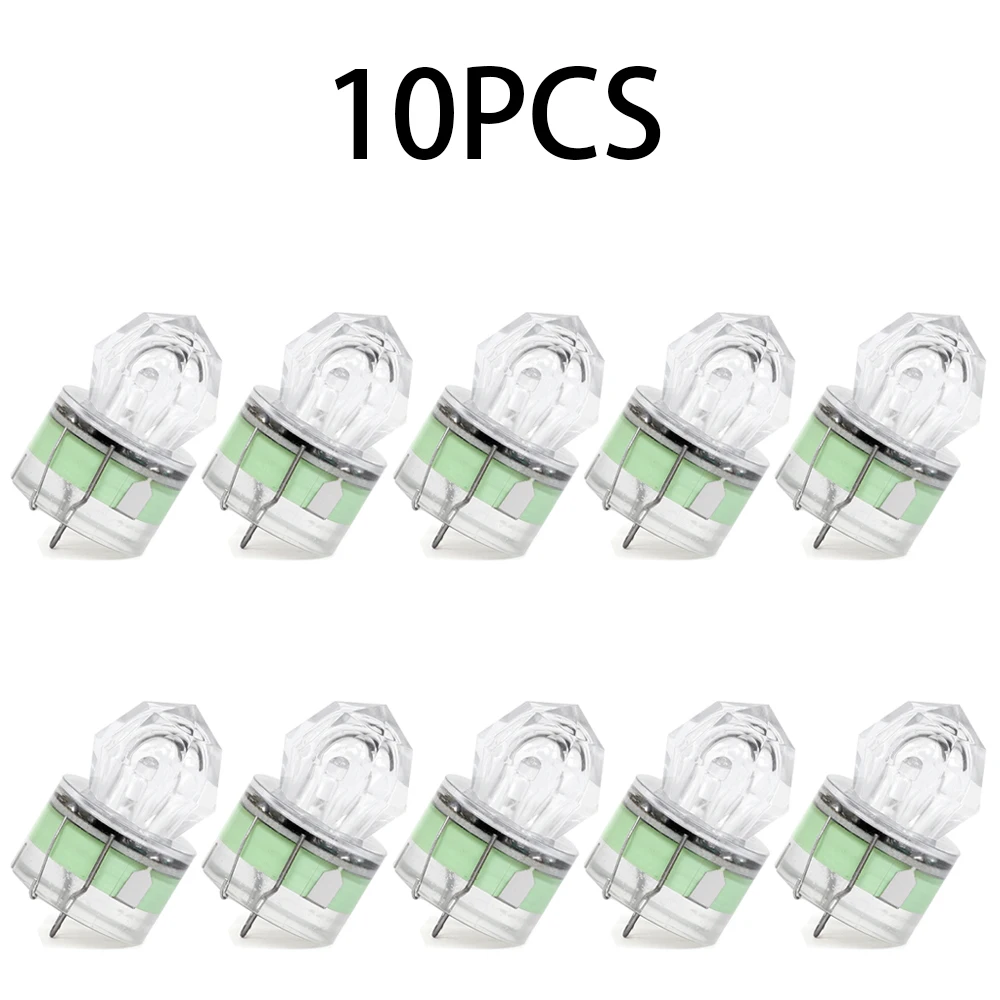 Lot de 10 lampes LED de pêche sous-marine lumineuses - Leurres lumineux colorés pour pêche en mer profonde