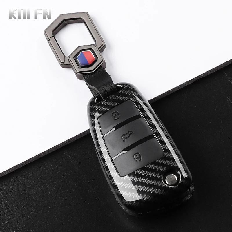Premium ABS Carbon Fiber Car Key Case Cover