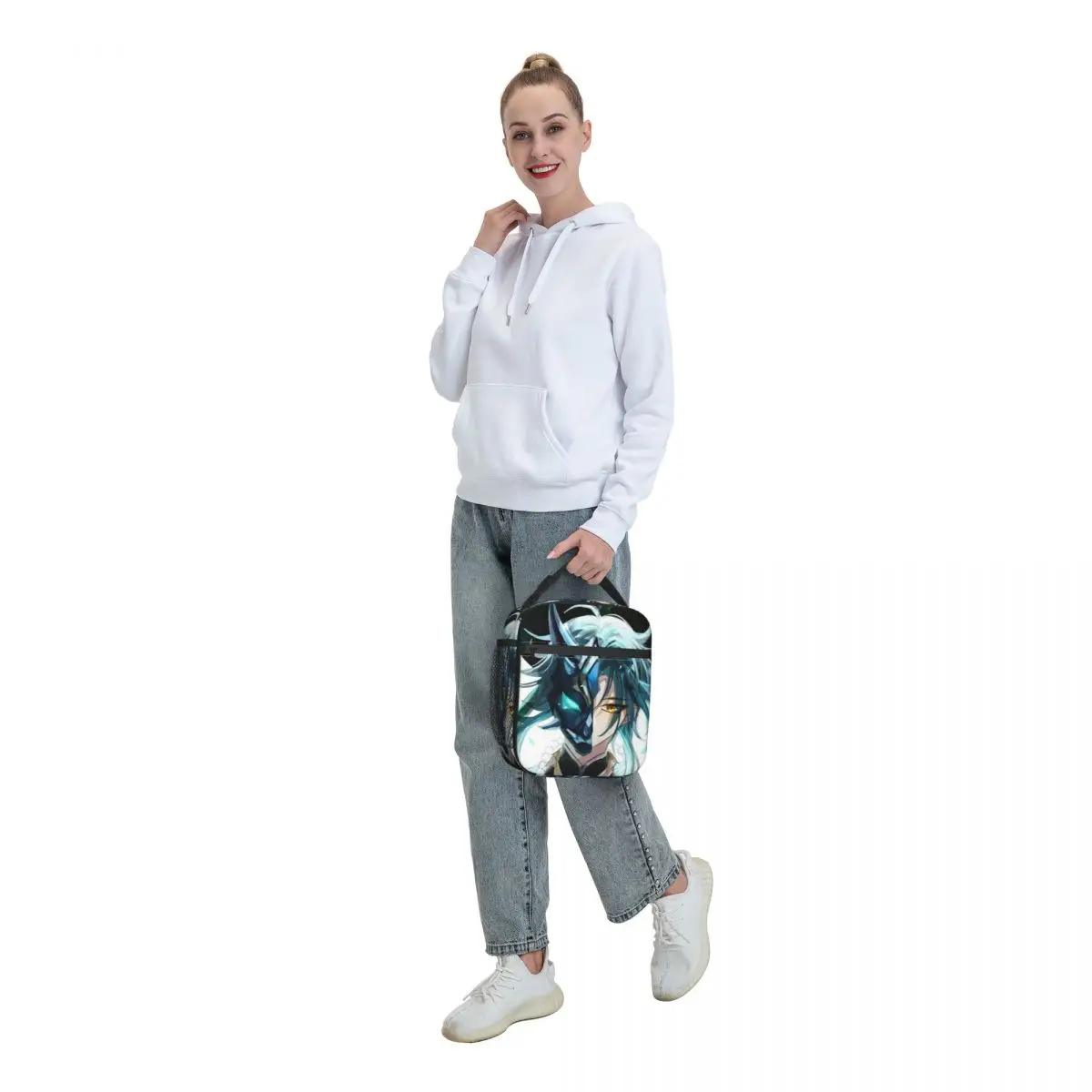 Custom Xiao Genshin Impact Lunch Bag Women Thermal Cooler Insulated Lunch Box for Kids School Children