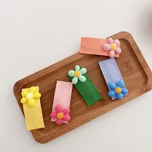 

1Pcs Simple Hair Clips for Girls Candy Color Flower BB Clips Kids Barrettes Cloth Hairpins Handmade Children Hair Accessories