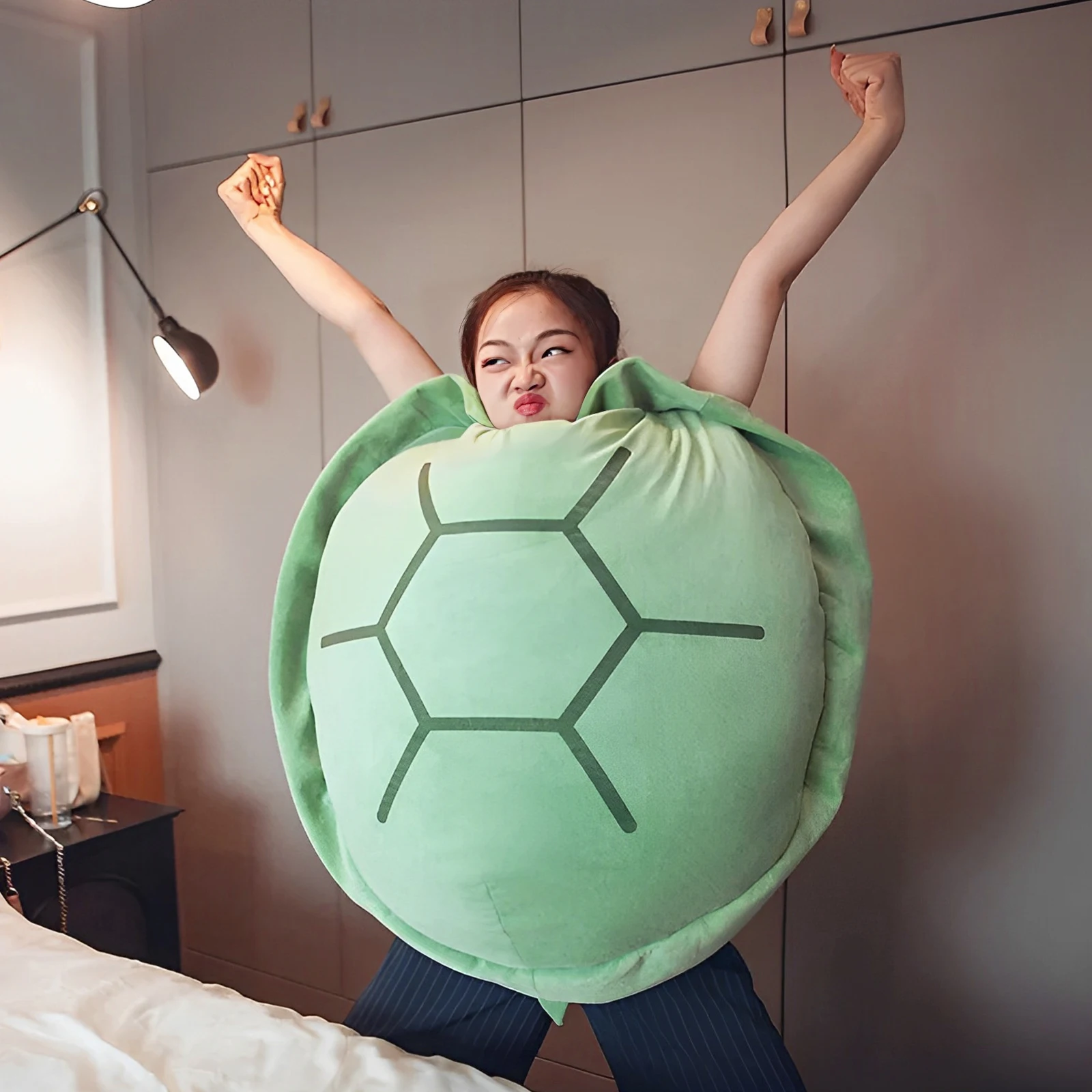 거북이 쉘 봉제 장난감 베개, 어린이 성인 침낭 박제, 부드러운 거북이 쿠션, 창의적인 장난감, 크리스마스 선물, 80 cm, 100cm