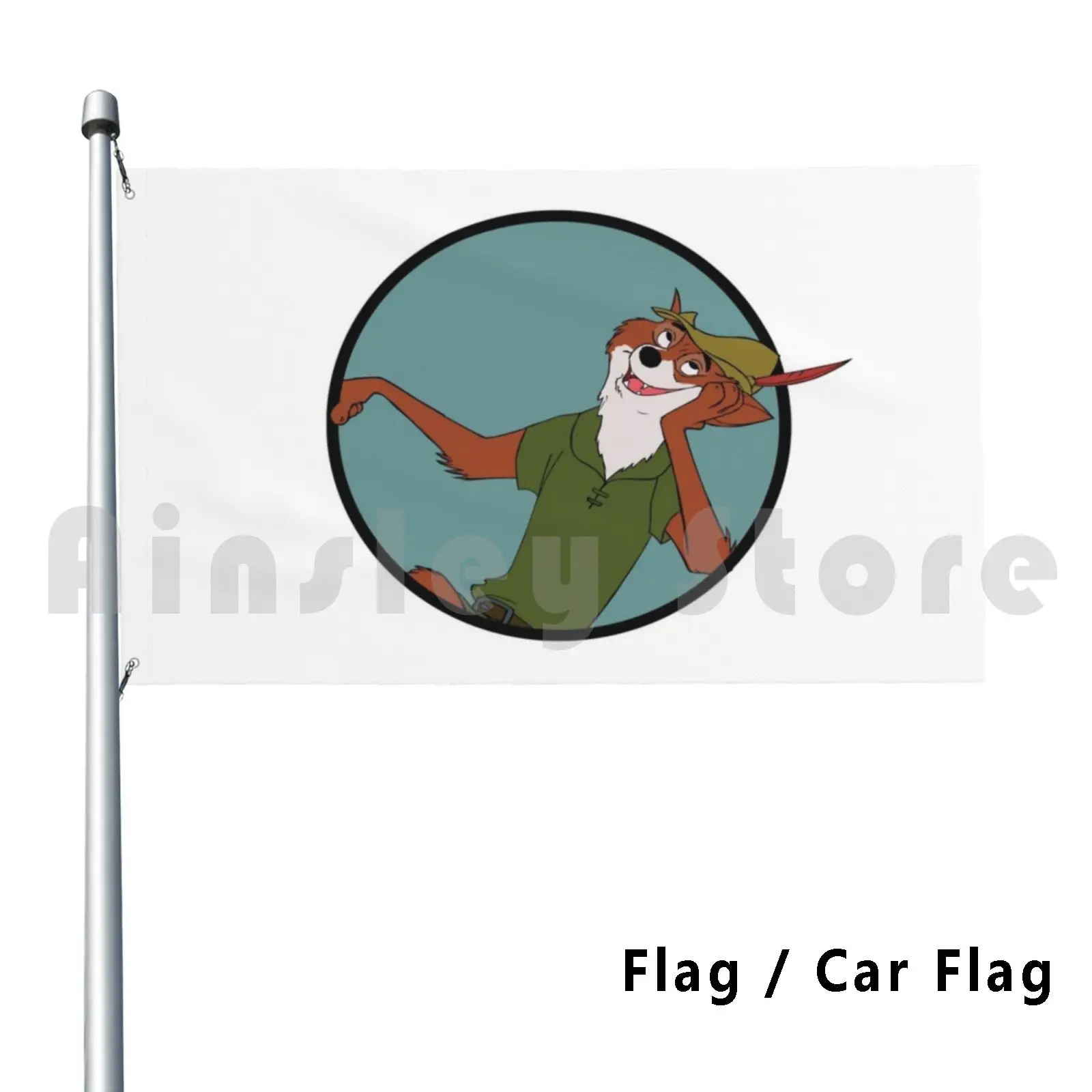 Robin Hood Flag Car Flag Printing Custom Robin Hood Cartoon Fox Foxy Nostalgia Green Merry Forest Movie