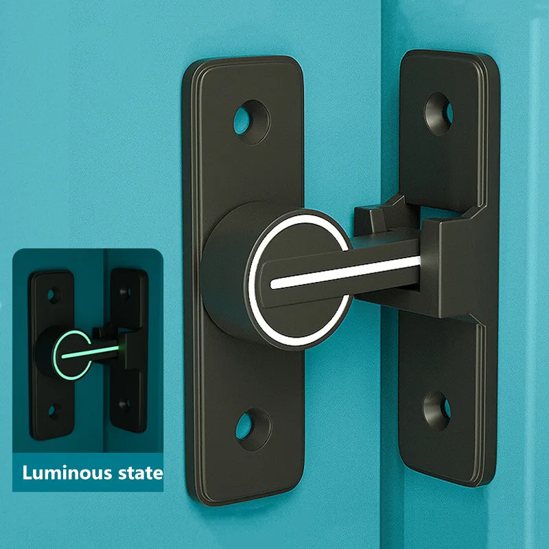 KK&FING Interior Door Bolt Luminous Bolt old-fashioned Surface-mounted Room Door Latch 90 Degree 180 Degree Heavy-duty Lock Door Latch Door Lock Latch