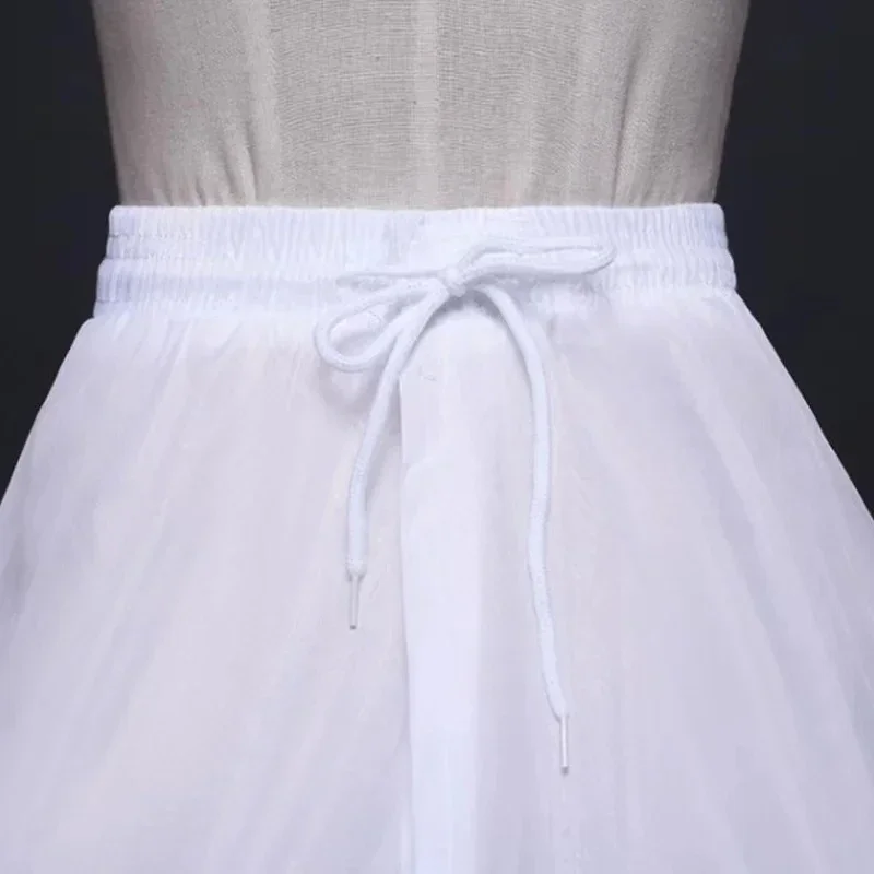 Vestido de baile blanco de 3 aros, enagua de crinolina completa de hueso, falda de boda antideslizante, soporte, novedad de 2021