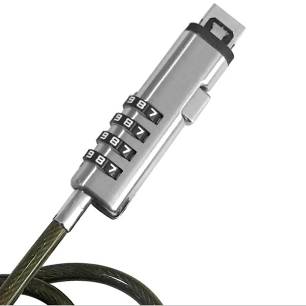 A41Z-2Pcs USB 노트북 노트북 조합 잠금 장치 PC 노트북 컴퓨터 용 범용 보안 USB 4 자리 조합 잠금 장치