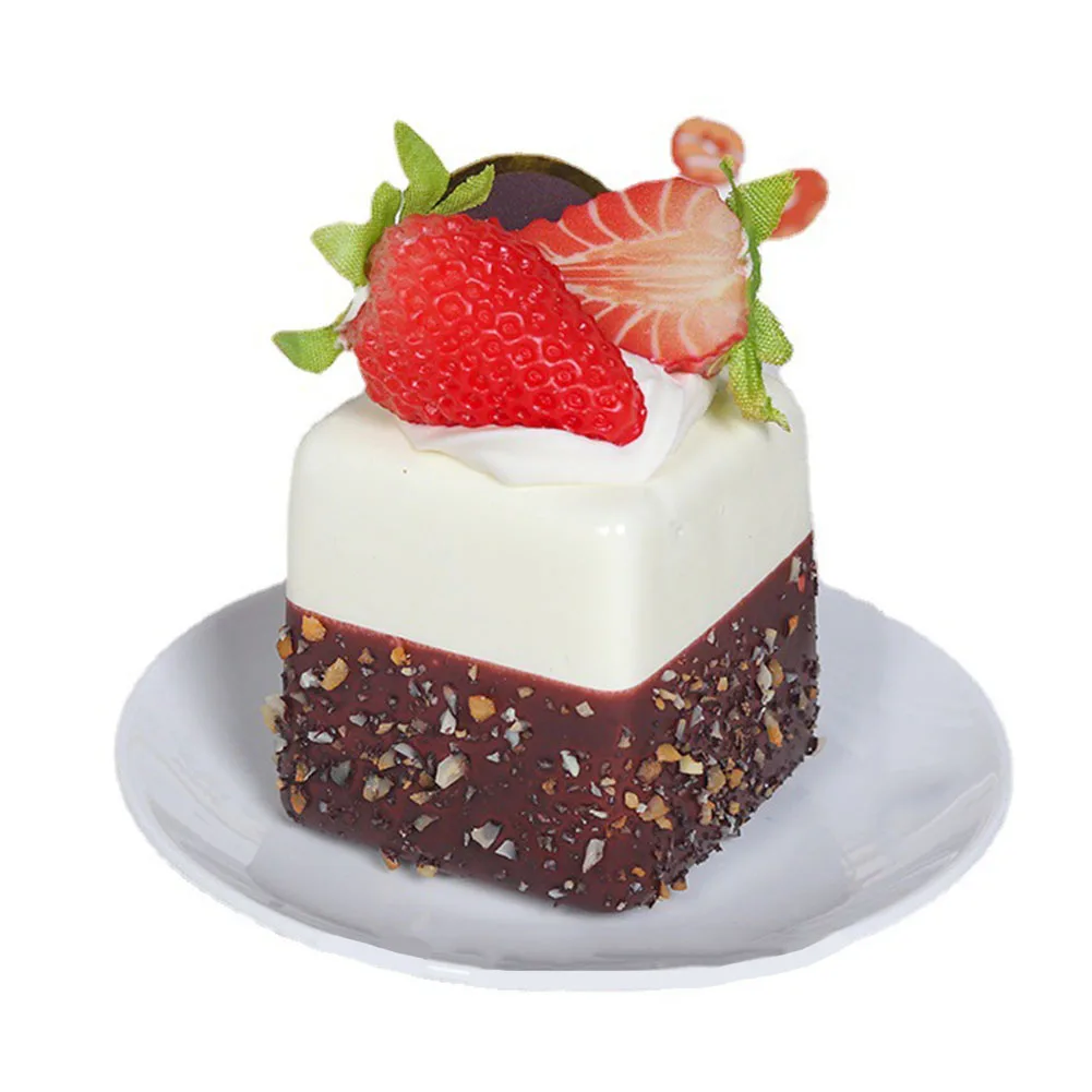 Artificial Fruit Cake Model High Simulation Strawberry Food Props Fake Dim Sum Bread Display Table Decoration Window Accessories