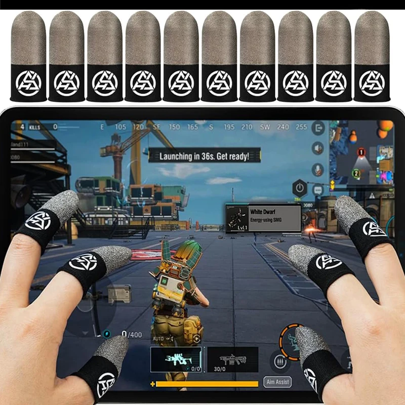 Soft Game Fingertip Gloves Sweatproof Anti-slip Gamer Thimbles Touch Screen Finger Sleeve Breathable Fingertip Cover for Gamer