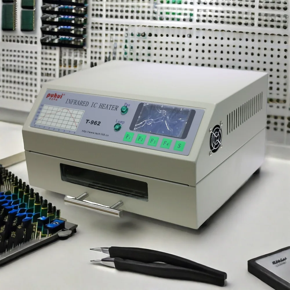 PUHUI T-962 Infrared IC Heater With Smoke Channel Infrared Reflow Soldering Machine BGA SMD Rework Solder Station 3