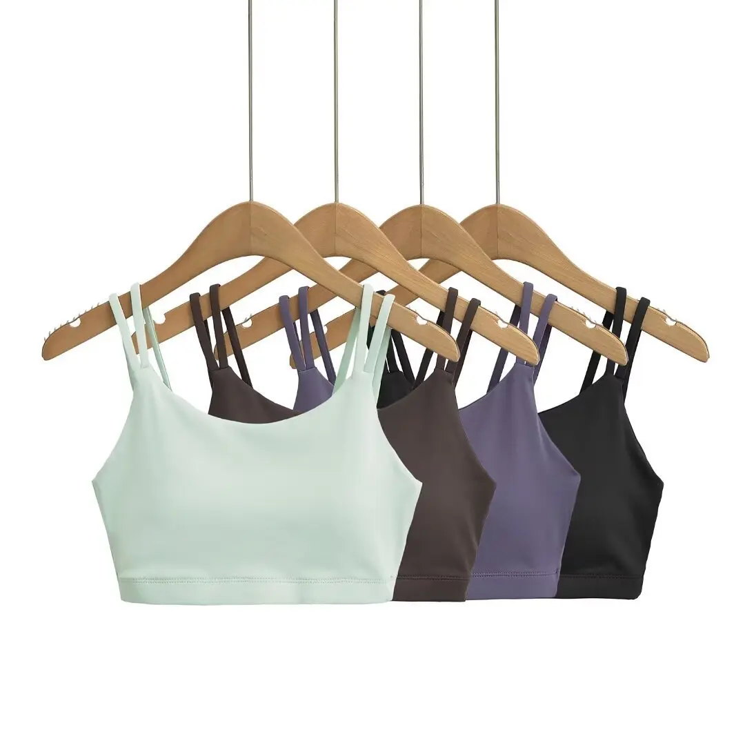 

Жилет для йоги с нагрудной подушечкой для женщин, Новинка лета 2024, красивая милая и острая верхняя одежда, красивый короткий спортивный топ на спине