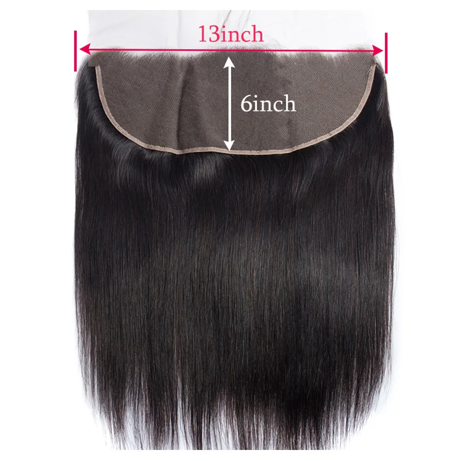 10A Straight Human Hair Lace Frontal Closures 13X4 and 13X6 Lace 100% Remy Hair Frontals Transparent Swiss Natural Color
