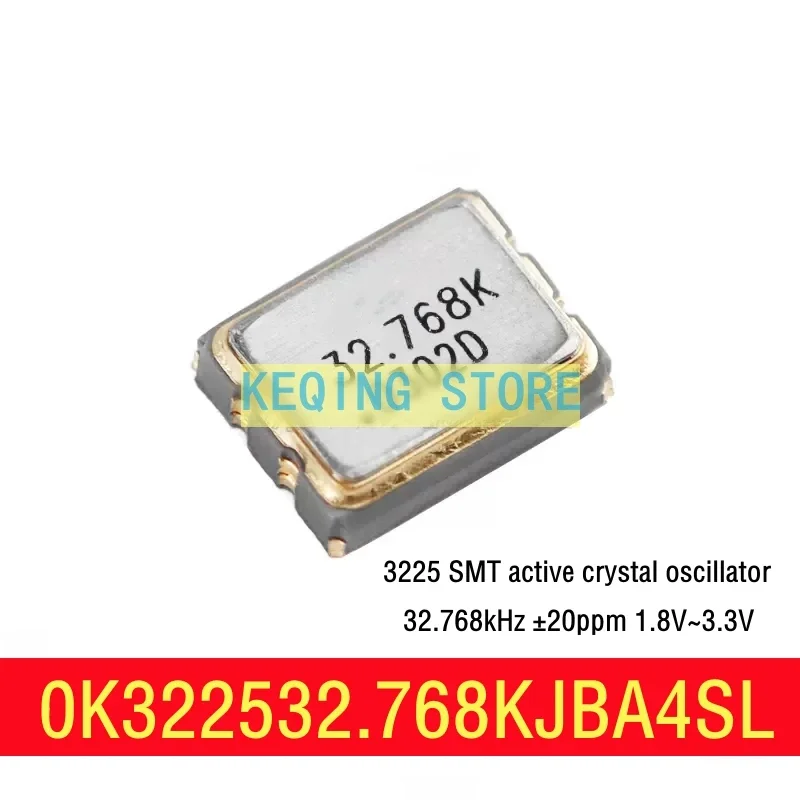 50PCS 3225 SMT 활성 수정 발진기 32.768kHz ± 20ppm 1.8V3.3V..