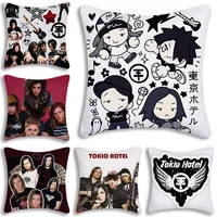 Hot Rock Band Tokios Hotels Pillow Covers Cartoon Sofa Decorative Home Double-sided Printing Short Plush Cute Cushion Cover 1