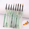 New Nail Brush Green Pink UV Gel Extension Pen Nail Art Tool Set Brushes Polish Painting Brushe Drawing Manicure Accessories 4