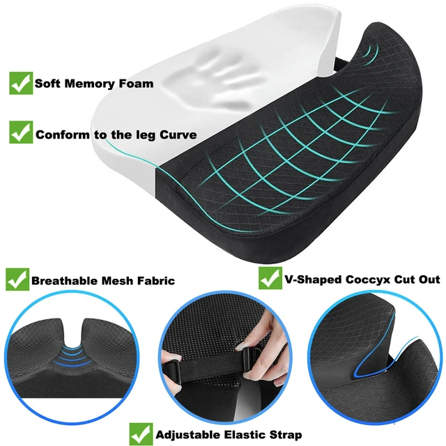 Car Wedge Seat Cushion Car Driver Seat Office Chair Wheelchair Memory Foam  Seat Orthopedic Support And lumbar Cushion - AliExpress