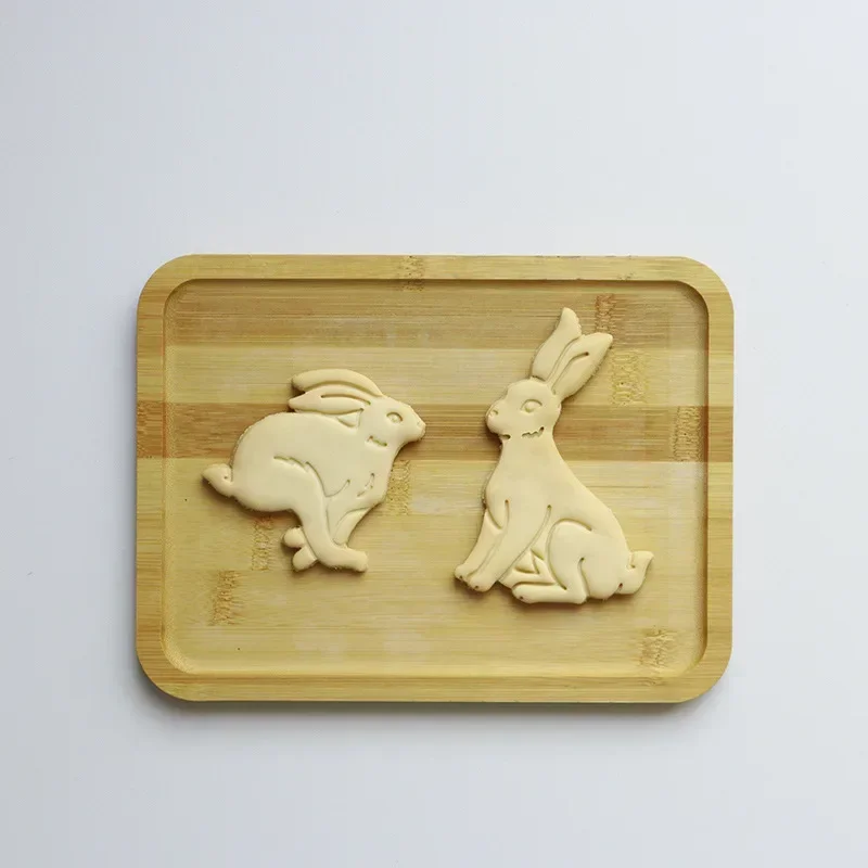 Easter Cookie Cutters Cute Yoga Rabbit Egg Plastic Cookie Embossed Molds DIY Baking Cakes Decorations Tools Kitchen Accessories