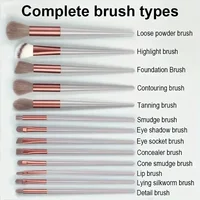Ensemble de pinceaux de maquillage, doux et moelleux, professionnel, fond de teint cosmétique, poudre, fard à paupières, mélange Kabuki, outil de beauté 6