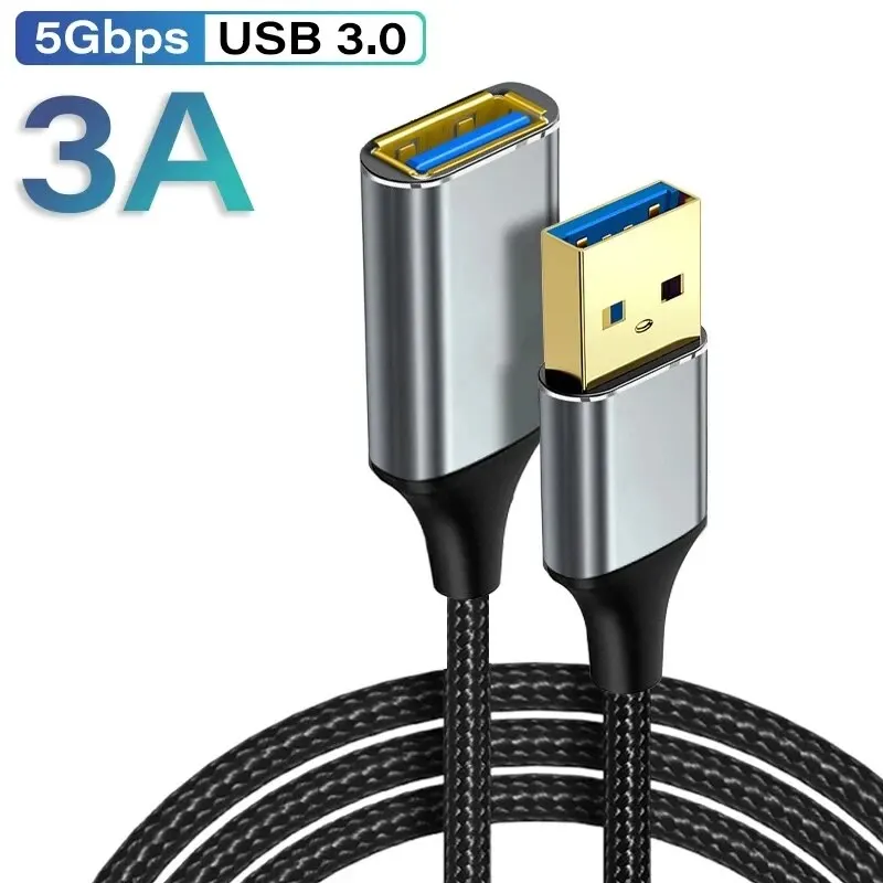 스마트 노트북, TV, Ps4 및 USB 연장 케이블에 적합한 남성 및 여성 USB 연장 케이블 USB 3.0 모바일 충전 케이블