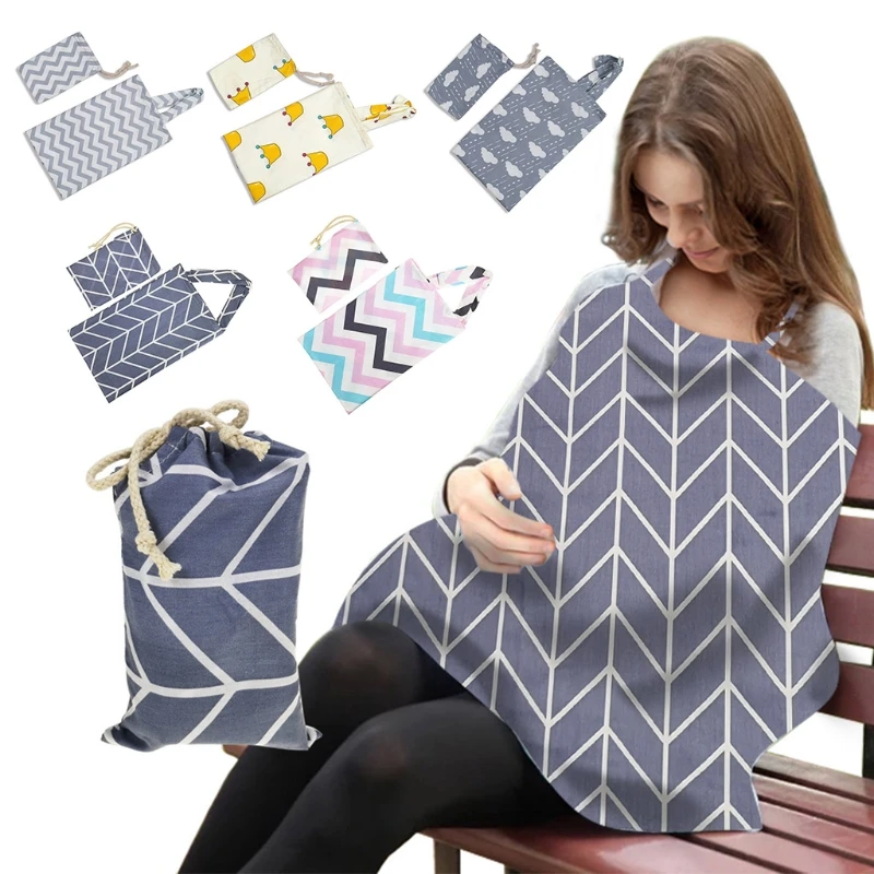 Breathable Mother Breastfeeding Cover Cotton Muslin Baby Feeding Nursing Shawl