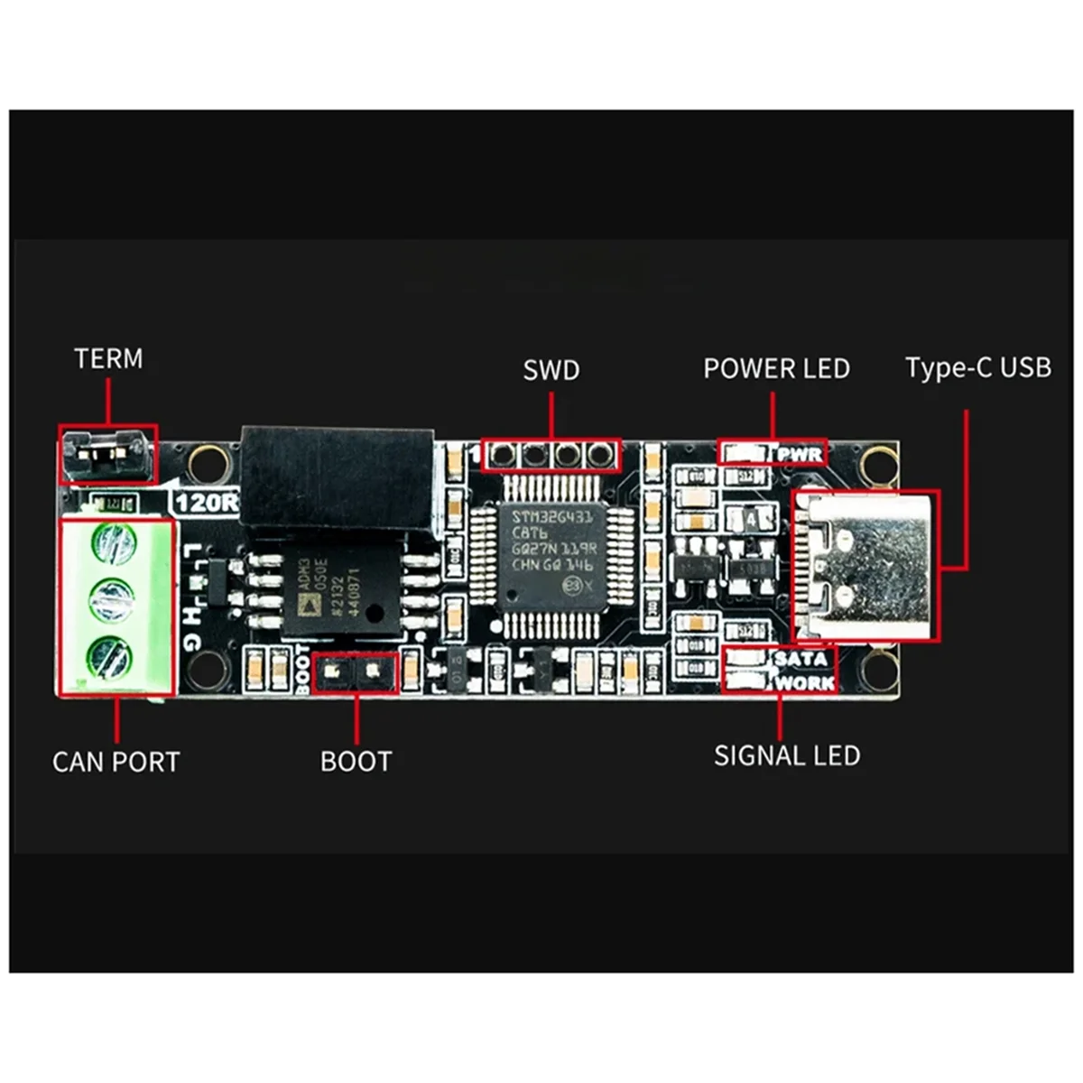 CANable V2.0 Pro CANbus Transceiver USB to PCAN Protocol Analyzer Adapter CAN2.0 Serial Controller