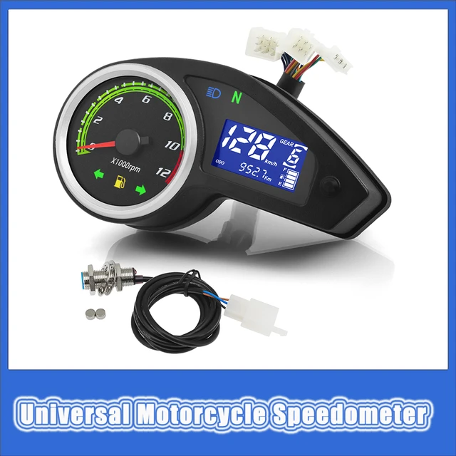 Universal Mini Digital Motorcycle Meter Lcd Compteur de Vitesse Compteur  Numérique Odomètre Électrique Moto Vélo Tachymètre