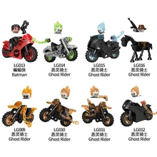 

New Lg1002 Marvel Ghost Rider with Motorcycle Action Figure Mini Bricks Assembled Diy Building Blocks Model Educational Toys
