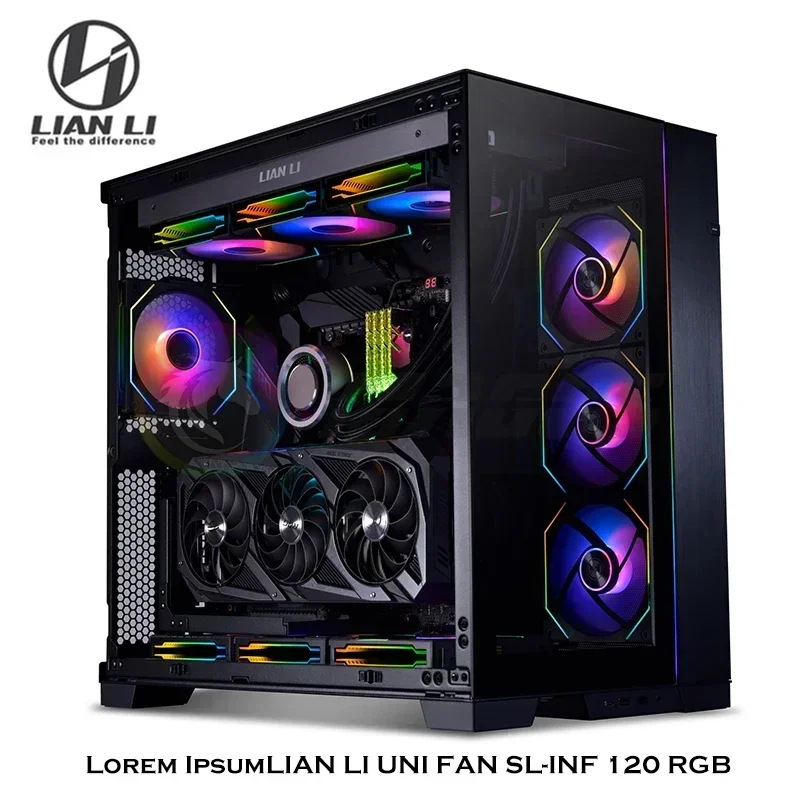 LIAN LI UNI FAN SL-INF 120mm Infinity Mirror ARGB Fan PWM Cableless Daisy-Chain L-connect Clutter-free Reverse/Forward Blade