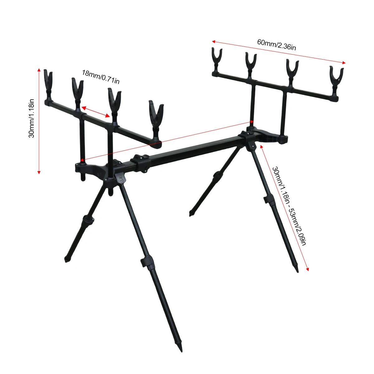 High Quality Adjustable 3 Rod 4 Rod Aluminum Holders With Bag for Carp Fishing Tackle
