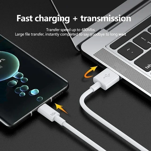 스마트 기기 위한 빠르고 안정적인 USB C 고속 충전 케이블