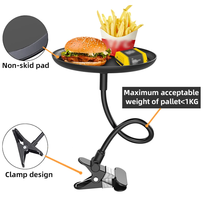 Versatile portabevande e pranzo da viaggio in auto - Vassoio rotondo per alimenti, bevande e telefono - Perfetto per i viaggi su strada - Multiuso - immagine 3