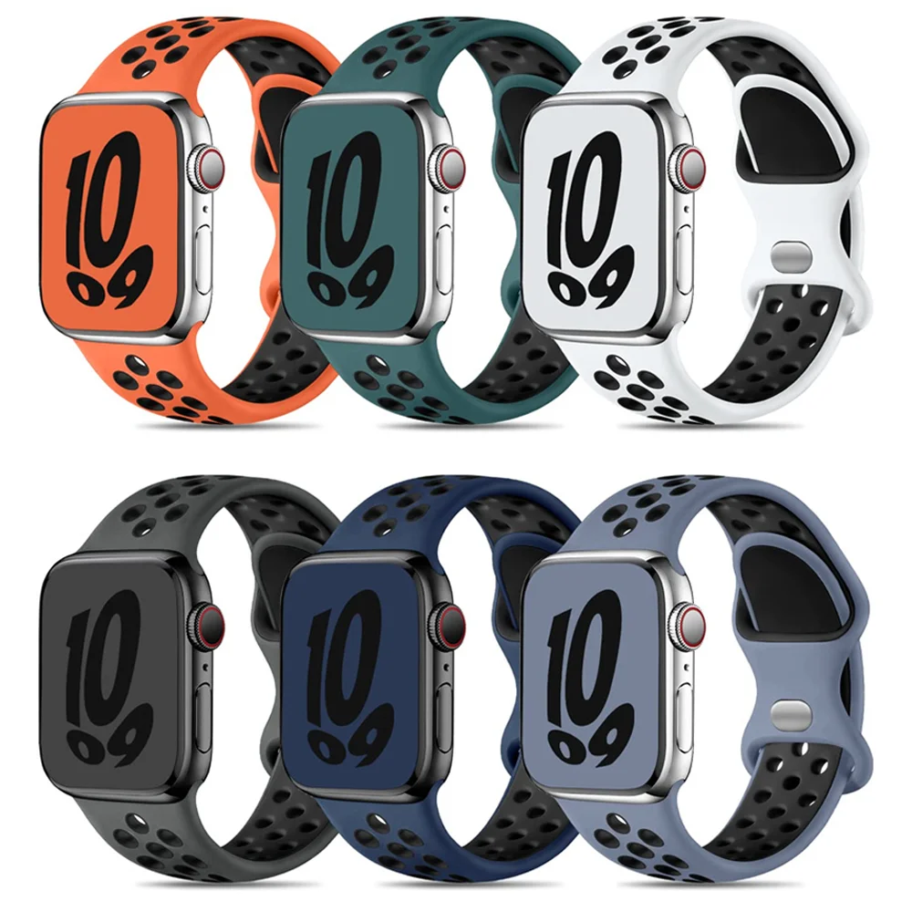 Cinturino sportivo per cinturino Apple Watch 44mm 40mm muslimah 45mm bracciale in Silicone con foro d'aria serie iWatch 8/7 6 SE 5 4 3 Ultra 2 49mm