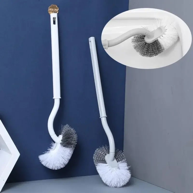 Plastic Toilet Brush Long Handle Soft Hair WC Cleaning Brush Squatting Pan Cleaner Household WC Gap Remover Bathroom Accessories 2