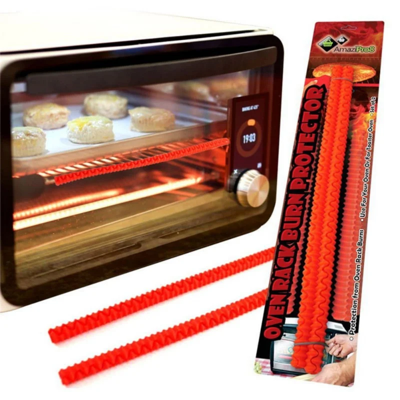 2pcs Heat Resistant Silicone Oven Rack Guard Shelf Burn Protector Protection Kitchen Bakeware Tools