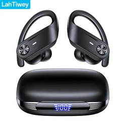 Enhanced Waterproof Bluetooth Earbuds with Over - Ear Hooks and Mic - 80 Hours Playback (Black)