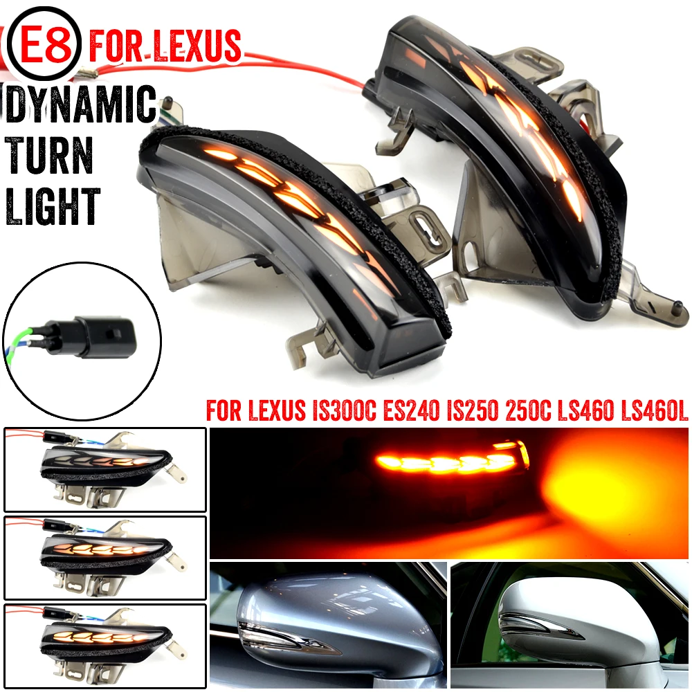 

2pcs Dynamic Turn Signal LED Light Side Mirror Indicator For Lexus IS250 IS300C IS250C LS460 LS460L ES240 Car