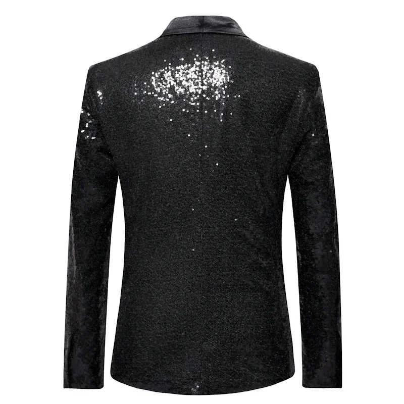 

Shiny Gold Sequin Glitter Embellished Blazer Jacket Men Nightclub Prom Suit Coats Mens Costume Homme Stage Clothes For singers