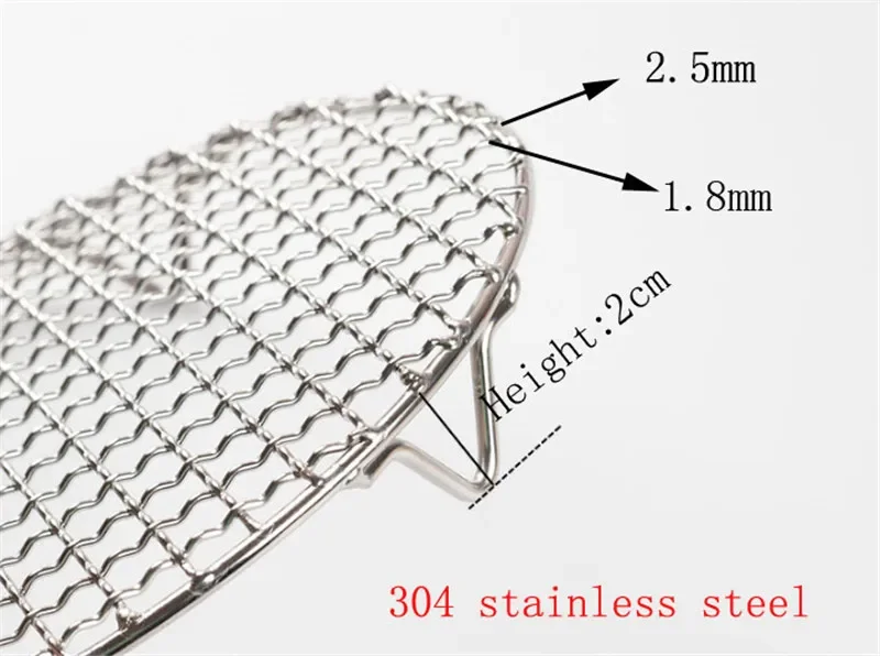 304 stainless steel round barbecue BBQ grill net meshes racks grid round grate Steam net Camping Hiking Outdoor Mesh Wire Net smoker accessories grill replacement parts
