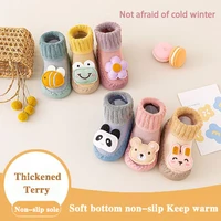 Cute Cartoon Animal Baby Shoes Foot  Floor Socks For Boy Girl Winter Soft Cotton Anti Slip Soled Newborn Toddler First Walkers 1