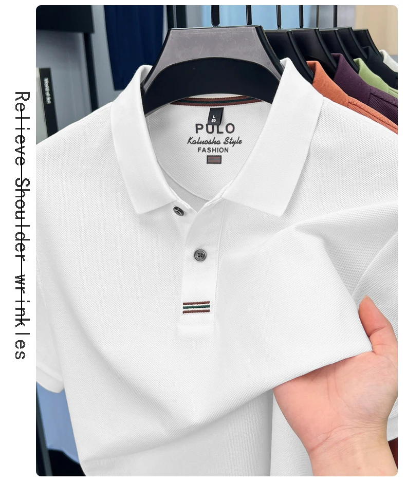 100% pure cotton short sleeve polo shirt men summer simple Korean fashion striped high-end designer brand casual golf T-shirt 20 S08e7fa13523642b9a60d7ad2500958fdL