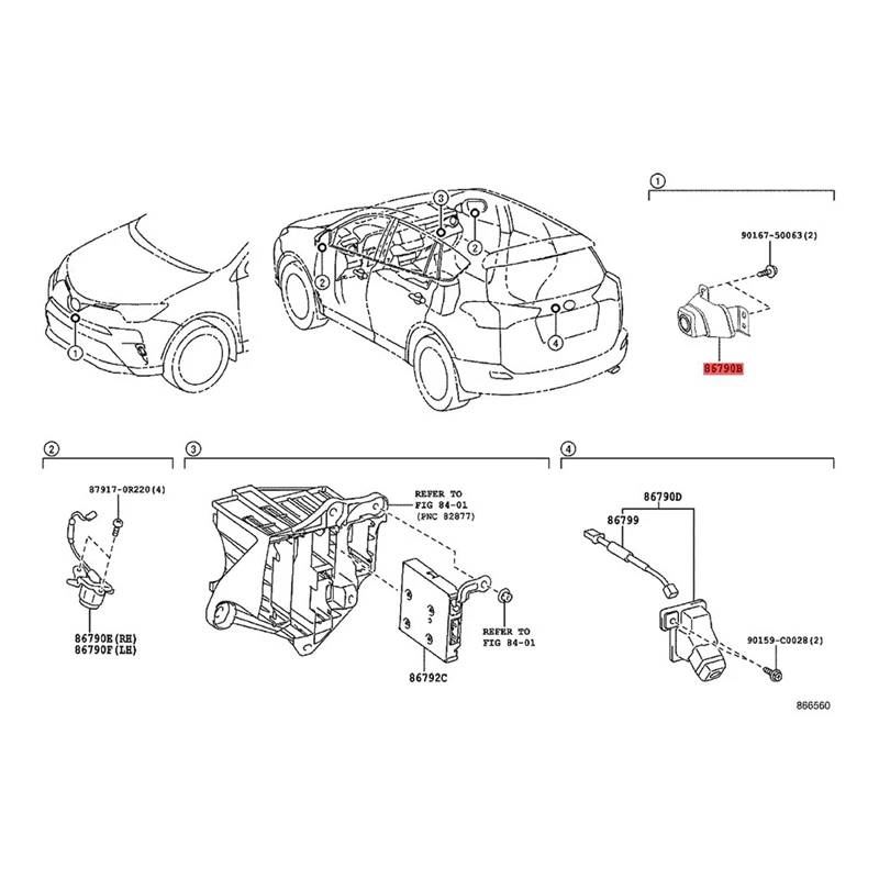 

Камера заднего вида с кронштейном для Toyota RAV4 2013-2019 86790-0R041