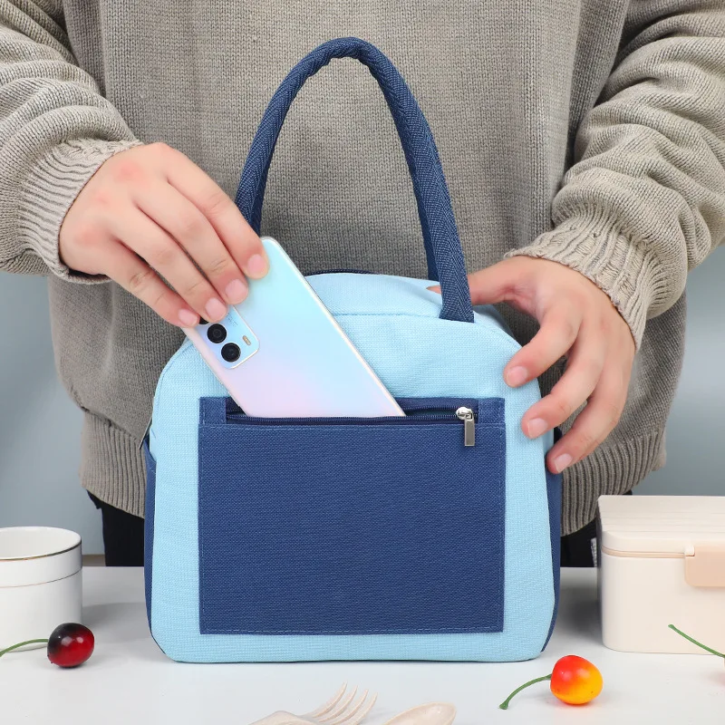 Children Lunch Bag Contrast Color Large Capacity Lunch Pouch Lunch Box Storage Bags Picnic Multifunctional Food Storage Bags New 3