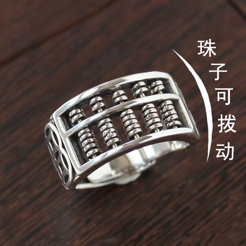 

925 пробы Серебряное Оригинальное широкое открытое медное кольцо для монет в стиле ретро, унисекс, оптовая продажа