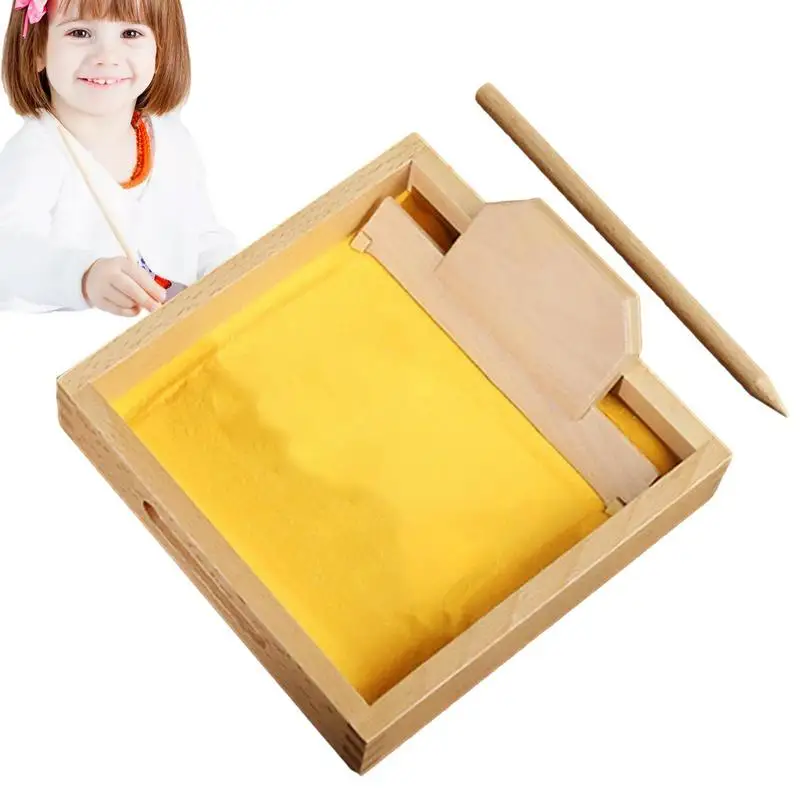 

Drawing Board For Kids Novelty Wooden Sand Writing Box Doodle Writing Board Travel Games Activity Learning Educational Toys For